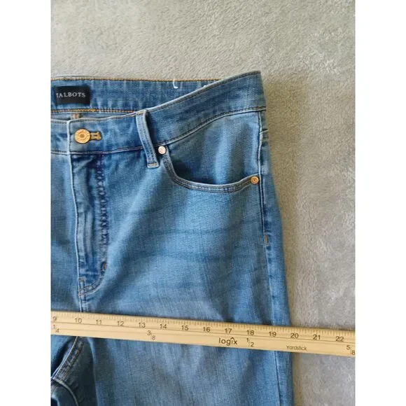 Talbots Straight Leg Jeans High Waist Medium Blue Wash Size 14 Petite Women's - Picture 7 of 11